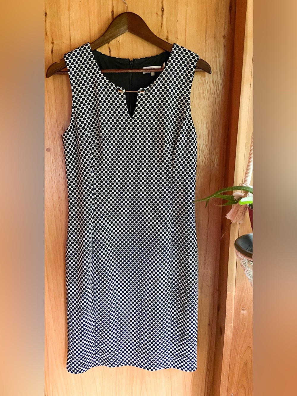 Calvin Klein Black & White Geometric Honeycomb Sheath Women’s Dress Size 8 EUC - Picture 12 of 17